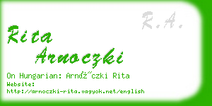 rita arnoczki business card